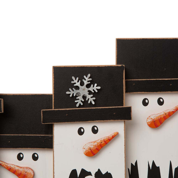 11.7"L Wooden Christmas Snowman Family Table Decor