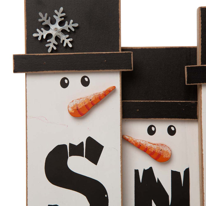 11.7"L Wooden Christmas Snowman Family Table Decor