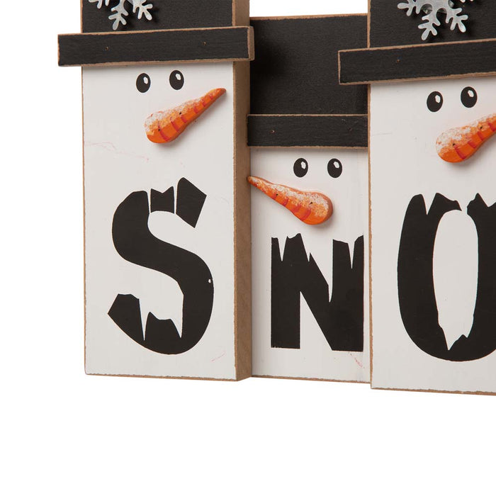 11.7"L Wooden Christmas Snowman Family Table Decor