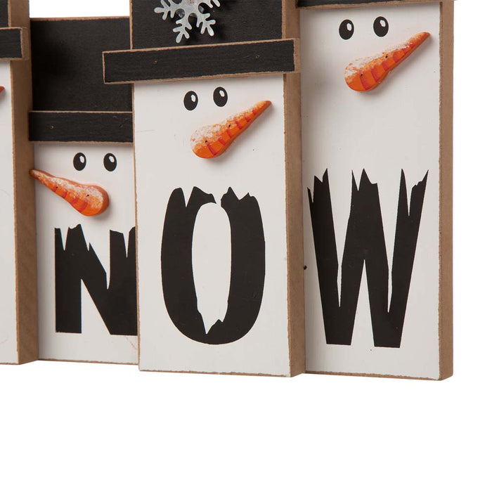 11.7"L Wooden Christmas Snowman Family Table Decor