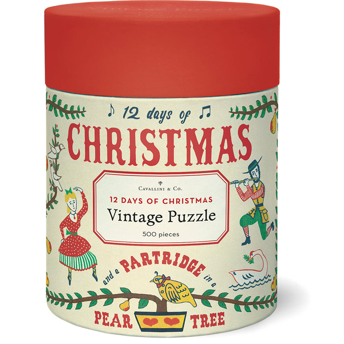 cavallini and co vintage puzzle 12 days of christmas