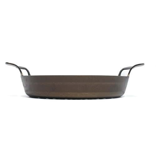 carbon steel double handled pan for grills