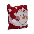 14" x 14" Handmade Hooked Snowman Christmas Throw Pillow