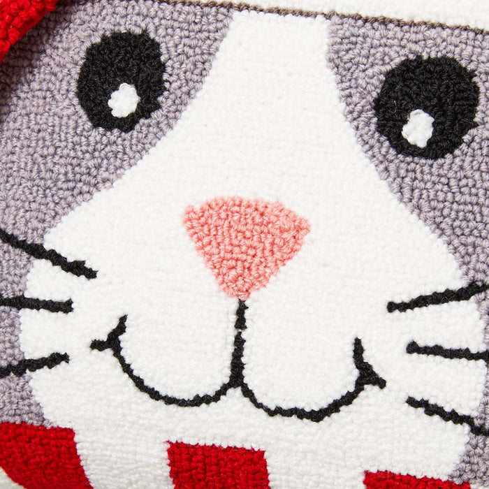 14"L Hooked 3D Meow & Woof Throw Pillows, Set of 2