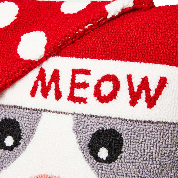 14"L Hooked 3D Meow & Woof Throw Pillows, Set of 2