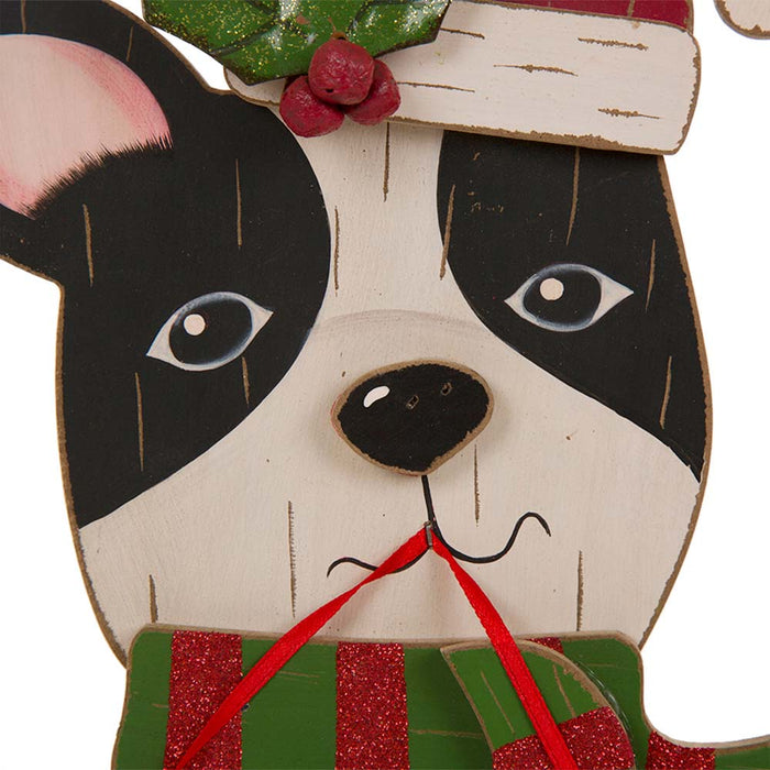16.00"H Wooden Christmas Dog Figurines Decor
