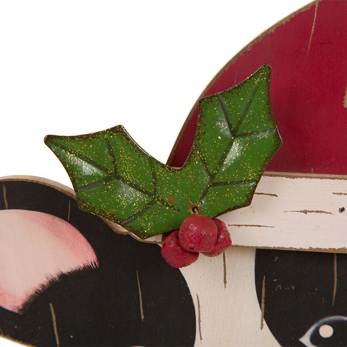 16.00"H Wooden Christmas Dog Figurines Decor