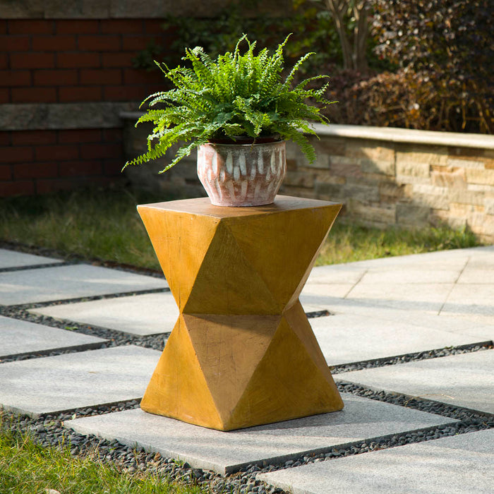 17.75"H MGO Faux Wood Garden Stool, Plant Stand or Accent Table (Multi-functional)