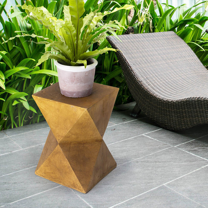 17.75"H MGO Faux Wood Garden Stool, Plant Stand or Accent Table (Multi-functional)