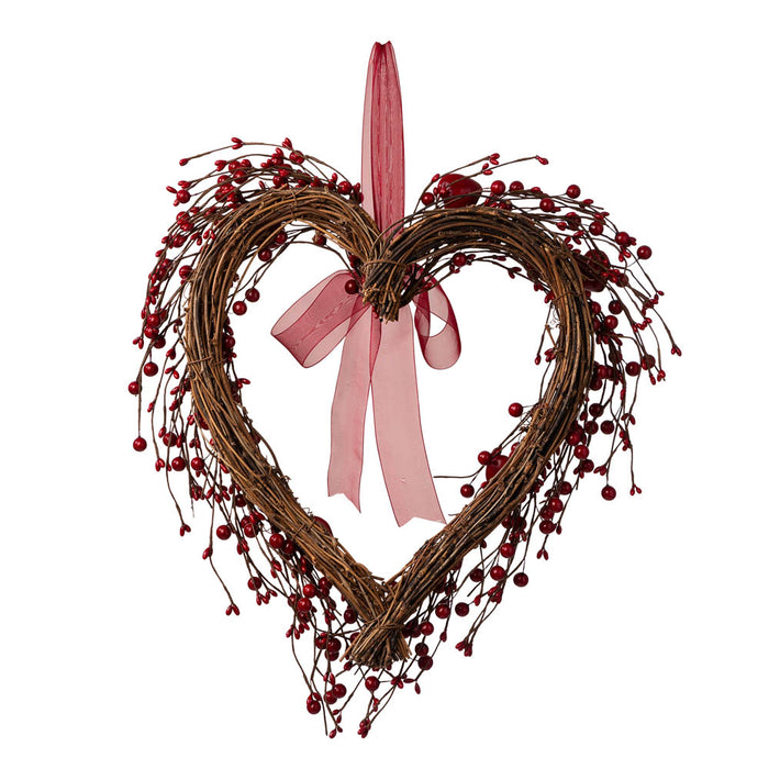 17"H Valentine's Berry Heart Wreath