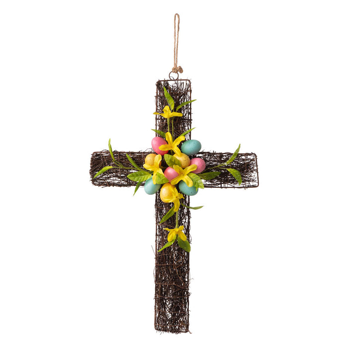 18"H Easter Floral Cross