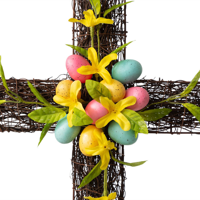 18"H Easter Floral Cross