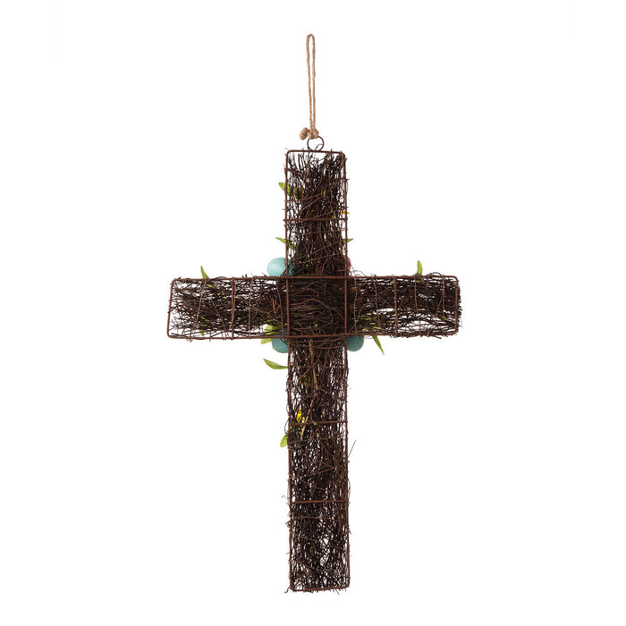 18"H Easter Floral Cross