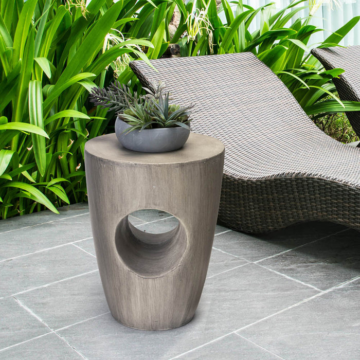 18"H MGO Faux Concrete Garden Stool, Plant Stand or Accent Table (Multi-functional)