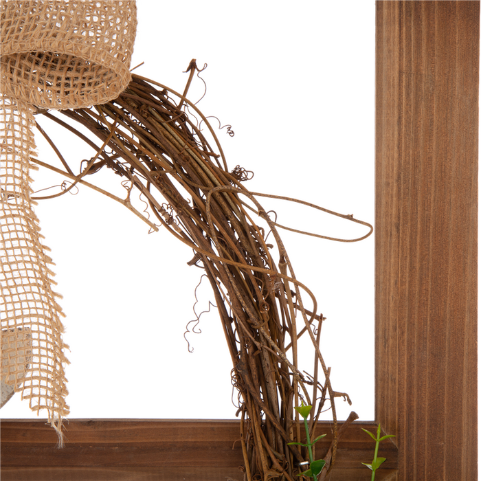 18"H Wooden Frame Easter Wall Decor with Wreath