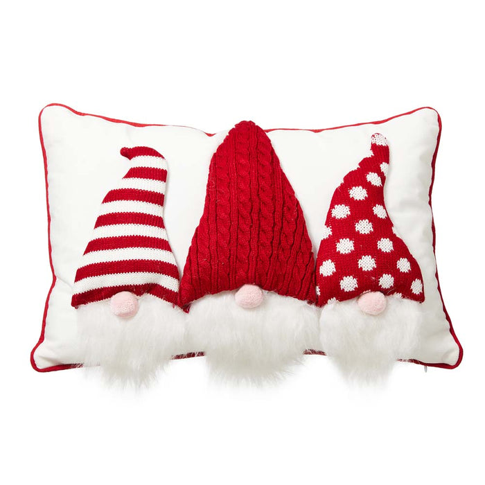 18"L 3D Heavy Cotton Knitted Gnome Throw Pillow