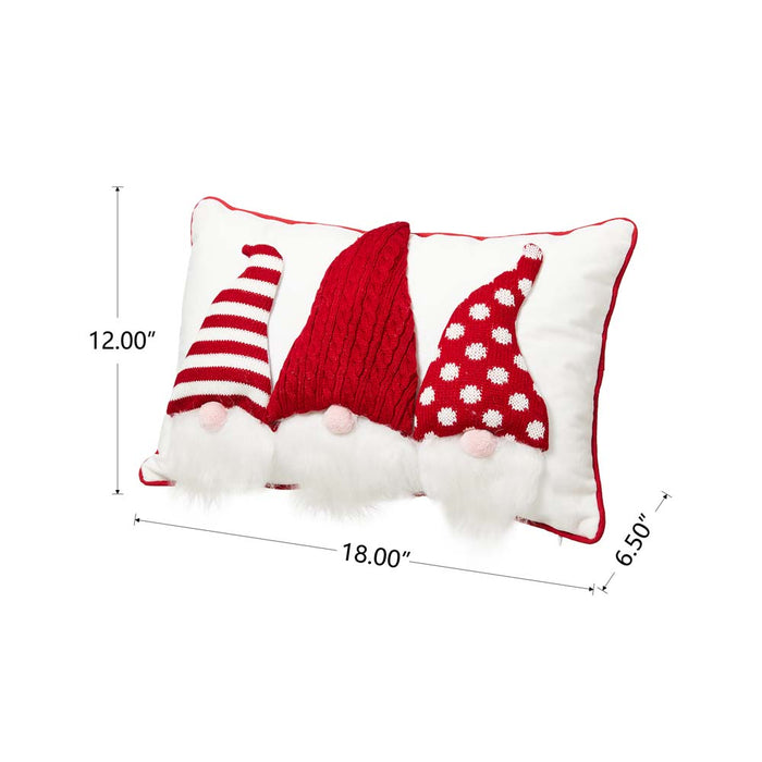 18"L 3D Heavy Cotton Knitted Gnome Throw Pillow