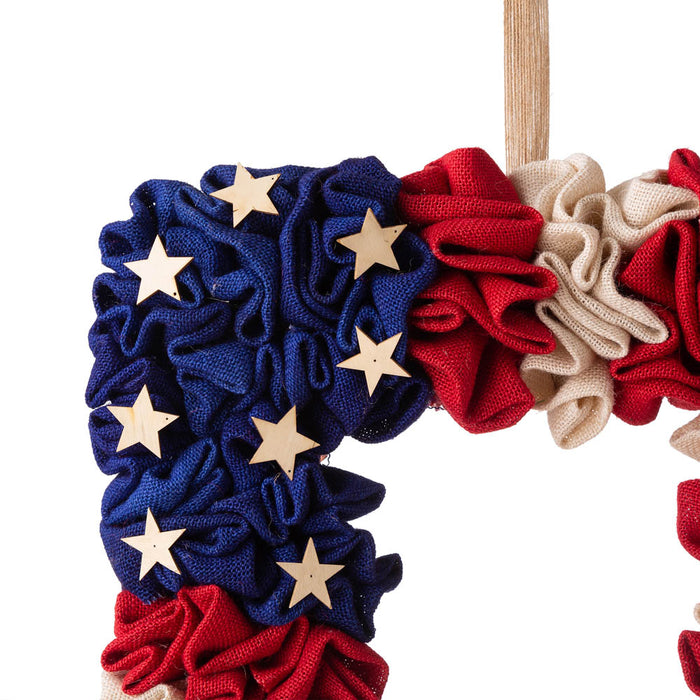 19.25"L Americana Squared Fabric Wreath