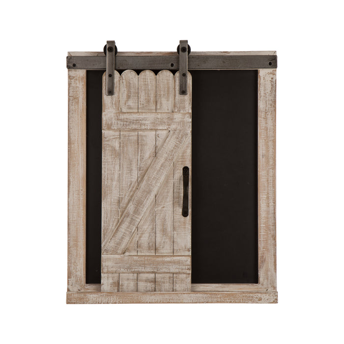 19.75"H Farmhouse  Wooden Chalkboard Barn Door Style Wall Decor