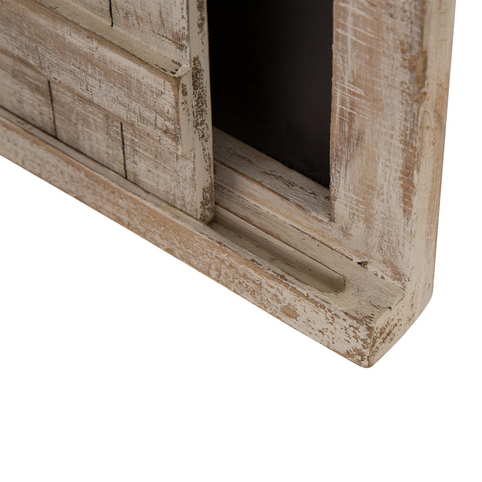 19.75"H Farmhouse  Wooden Chalkboard Barn Door Style Wall Decor