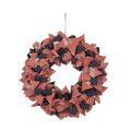 19"D Fabric Patriotic Stripes and Stars Wreath