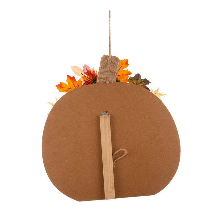20.28"H Fall Wooden Pumpkin with Floral Standing / Hanging Decor (Two Function)