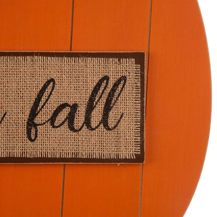 20.28"H Fall Wooden Pumpkin with Floral Standing / Hanging Decor (Two Function)