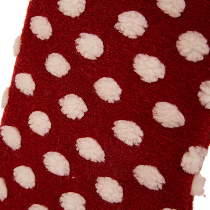 21"L Fabric Pompom Stocking,"Merry Christmas"
