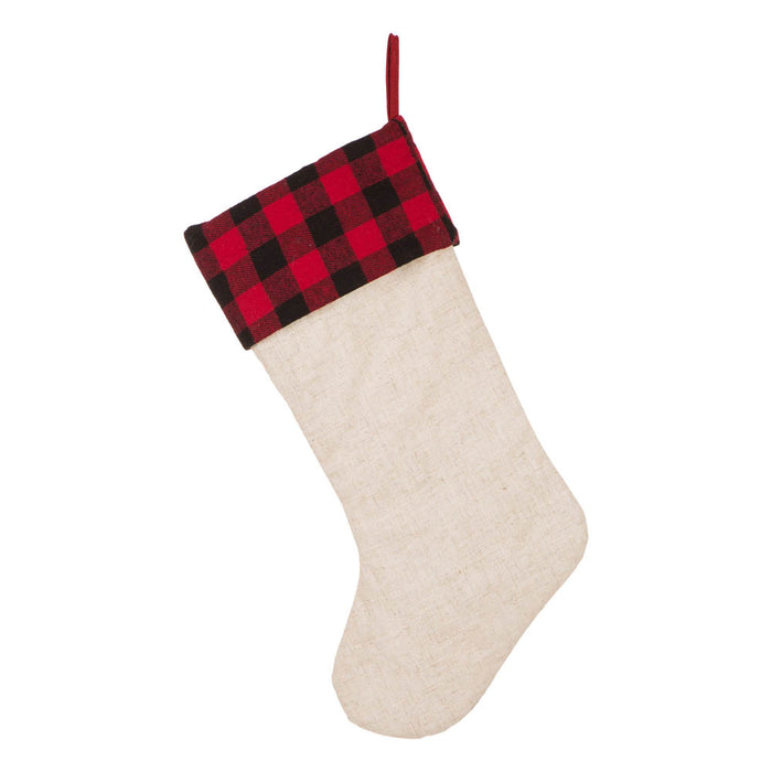 21''L LED Embroidered Linen Christmas Stocking - Dog