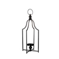 22.00"H Modern Farmhouse Black Metal Candle Lantern