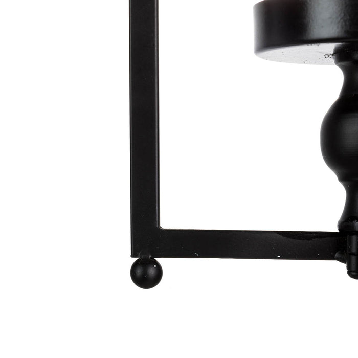 22.00"H Modern Farmhouse Black Metal Candle Lantern
