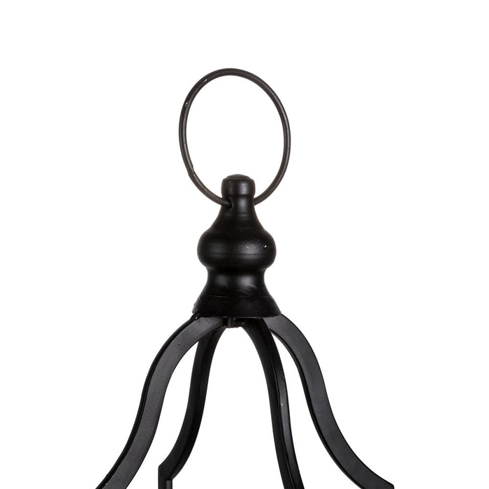 22.00"H Modern Farmhouse Black Metal Candle Lantern