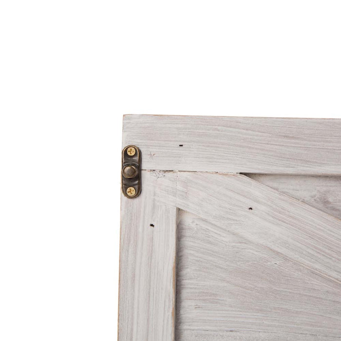 22.09"L Washed White Wooden Christmas Tree Collar