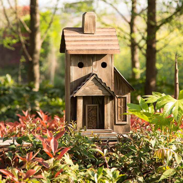 24.02"H Extra-Large Rustic Wood Natural Birdhouse