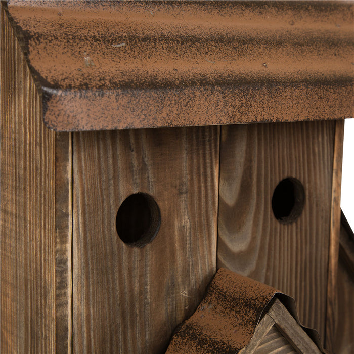 24.02"H Extra-Large Rustic Wood Natural Birdhouse