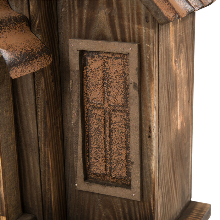 24.02"H Extra-Large Rustic Wood Natural Birdhouse