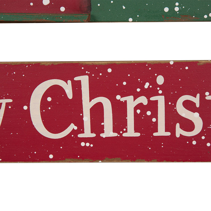 24.02"H Metal/Wooden Christmas Truck Yard Stack or Wall Décor (Two Function)