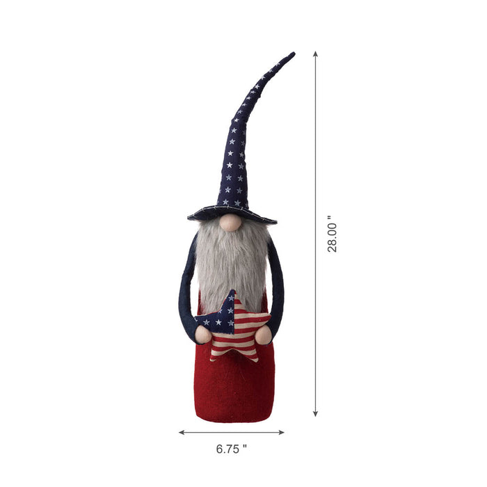 28"H Fabric Patriotic Gnome Standing Décor