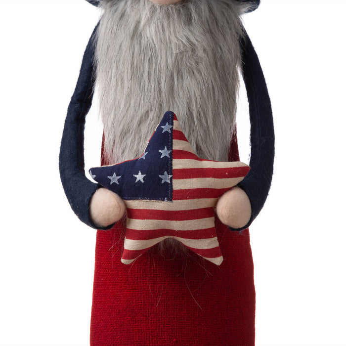 28"H Fabric Patriotic Gnome Standing Décor
