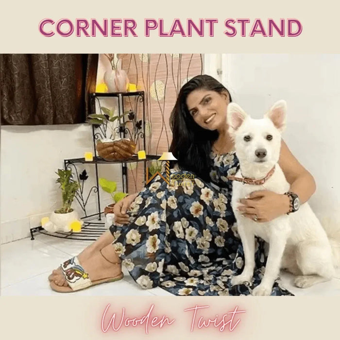 3 Tier Plant Stand Flor Corner Shelf - Wooden Twist UAE