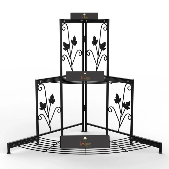 3 Tier Plant Stand Flor Corner Shelf - Wooden Twist UAE