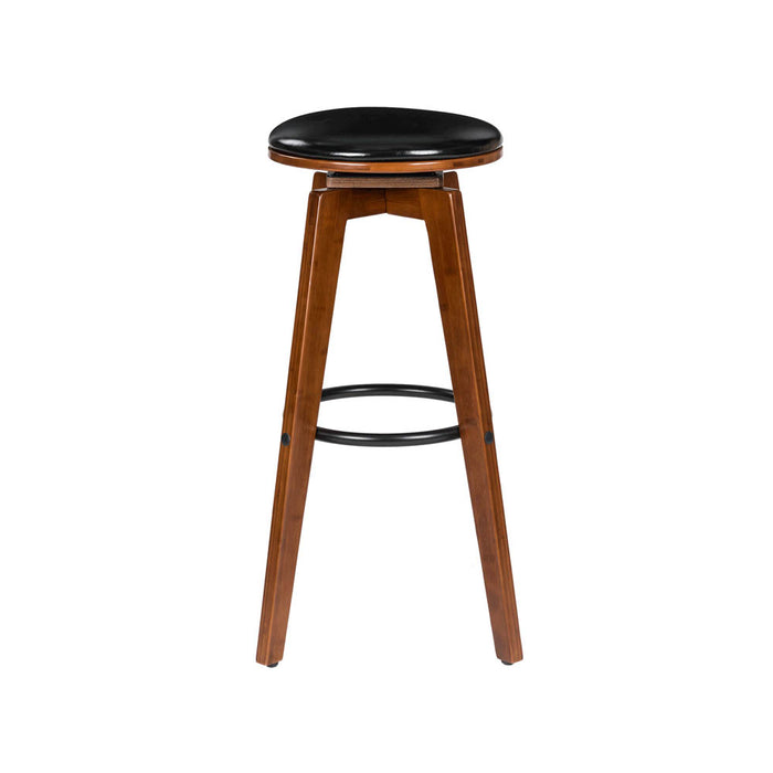 30"H Bamboo Swivel Upholstery Bar Stool, Set of 2