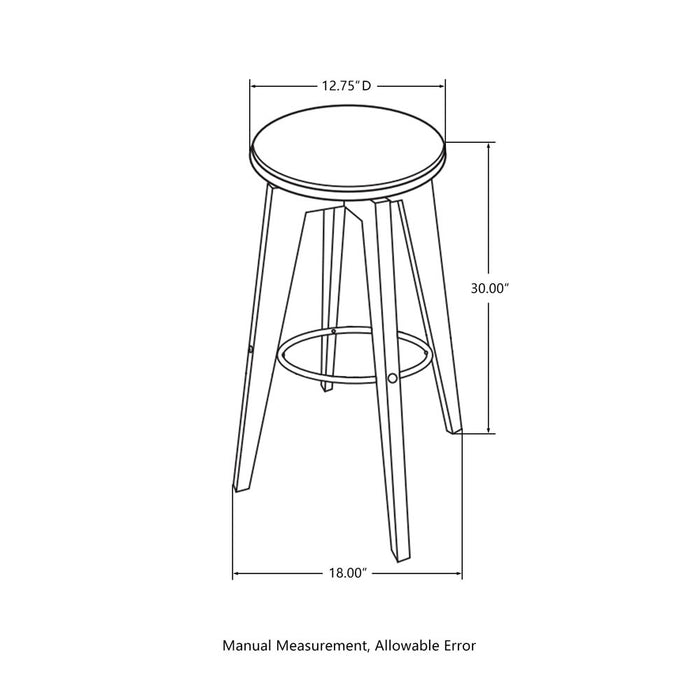 30"H Bamboo Swivel Upholstery Bar Stool, Set of 2