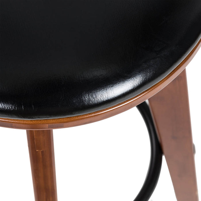 30"H Bamboo Swivel Upholstery Bar Stool, Set of 2