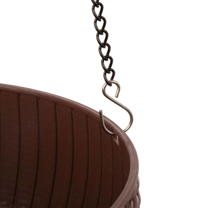30"H Solar Lighted Brown Plastic Hanging Basket/Planter