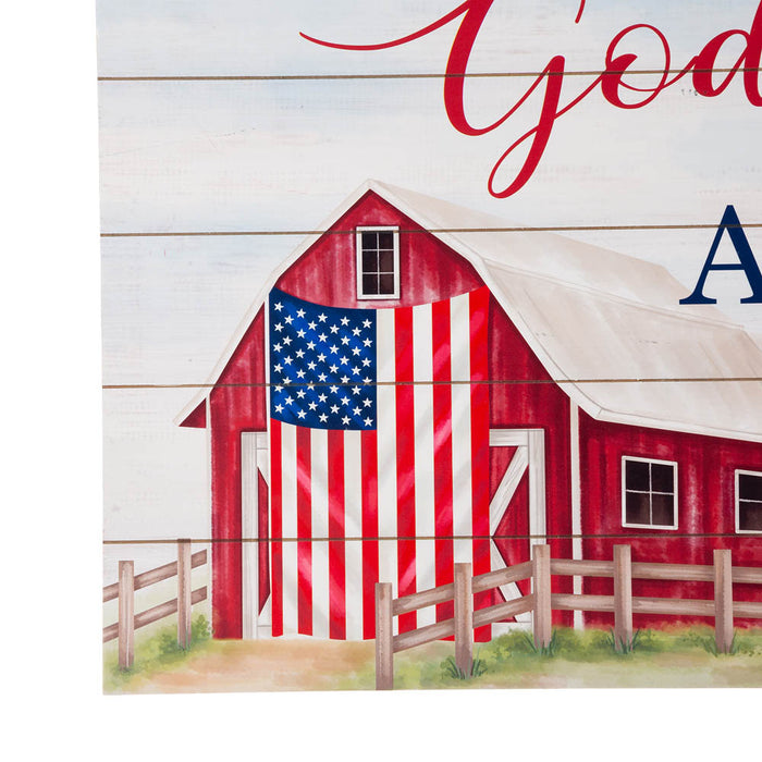 30"L God Bless America Sign Wooden Wall/Hanging Decor
