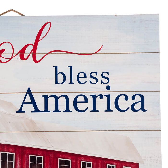 30"L God Bless America Sign Wooden Wall/Hanging Decor