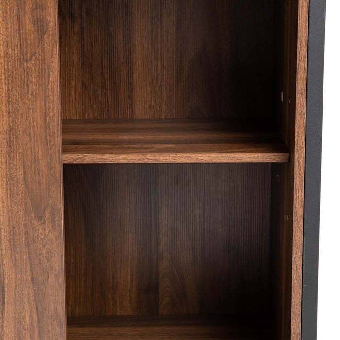 31.82"H Wooden/Metal Floor Cabinet with Double Sliding Doors
