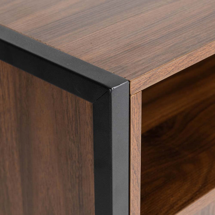 31.82"H Wooden/Metal Floor Cabinet with Double Sliding Doors