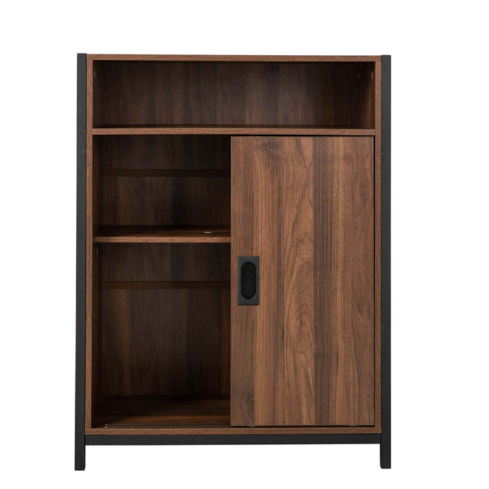 31.82"H Wooden/Metal Floor Cabinet with Double Sliding Doors